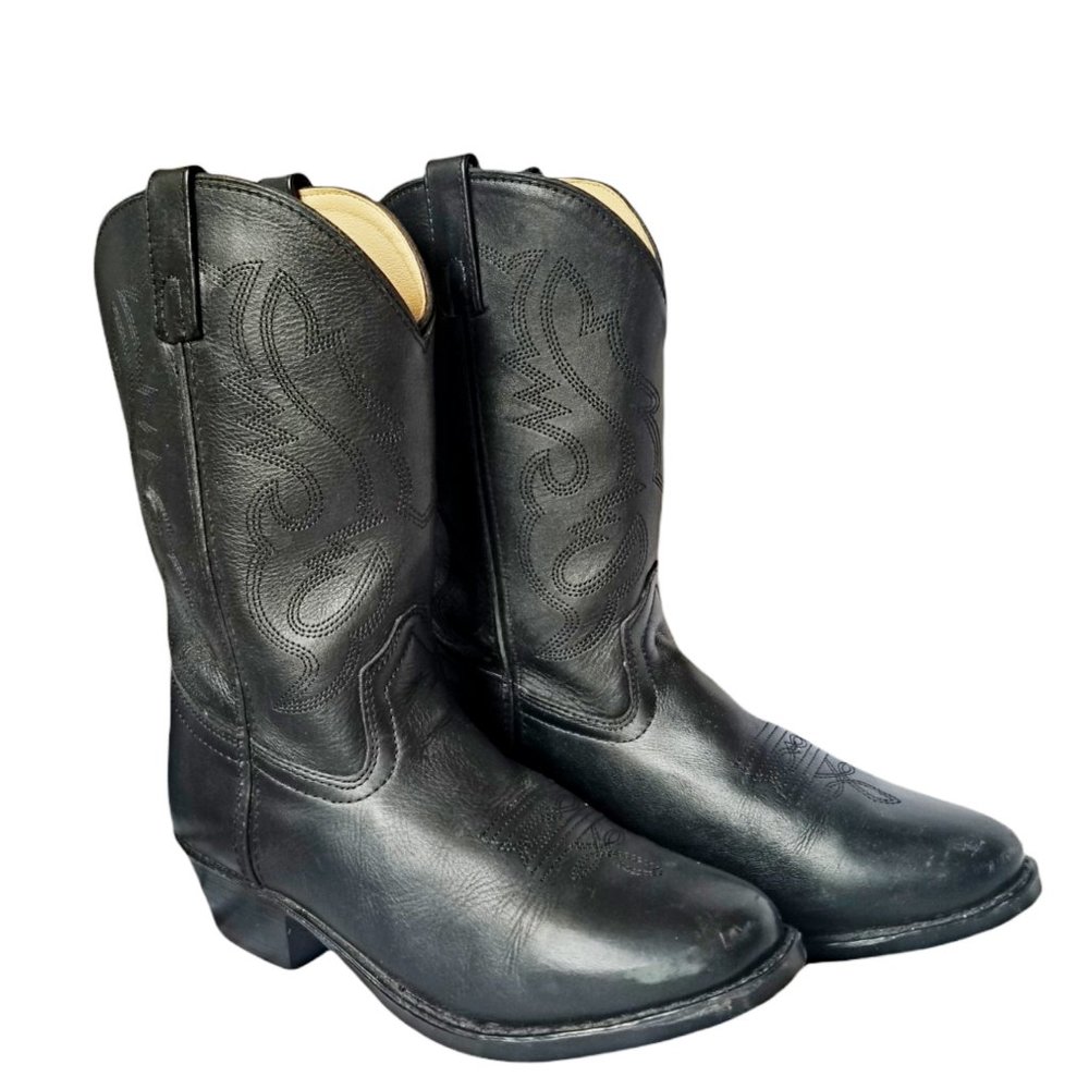 Smoky Mountain Black Leather Cowboy Boots- - Picture 2 of 4